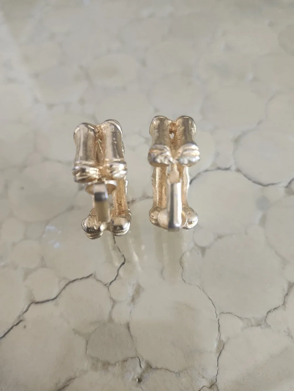 Vintage Kenneth Lane Gold-Tone Double Bamboo Earrings - Women's Jewelry - Picture 3 of 3